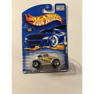 Hot Wheels #174 VW Baja Bug Silver Gray Sawblade Wheels 2001 New On Card
